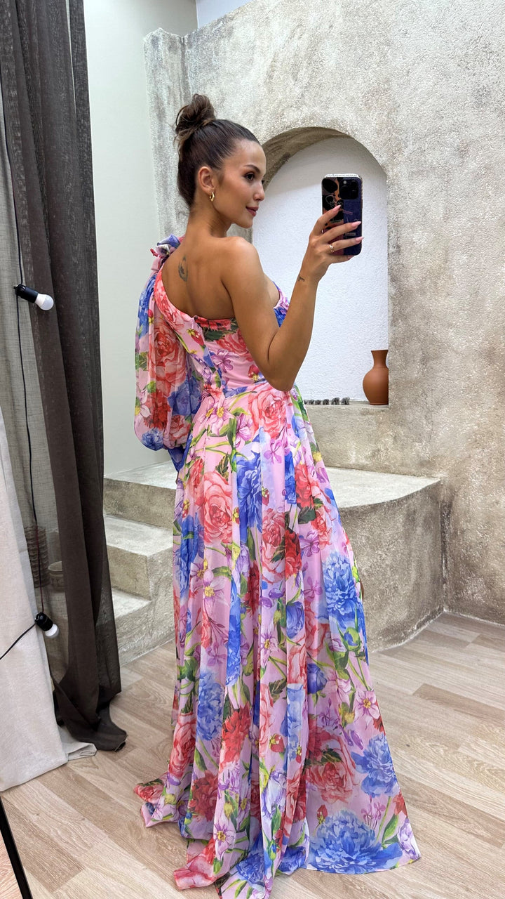 Maia - Floral One Shoulder Dress