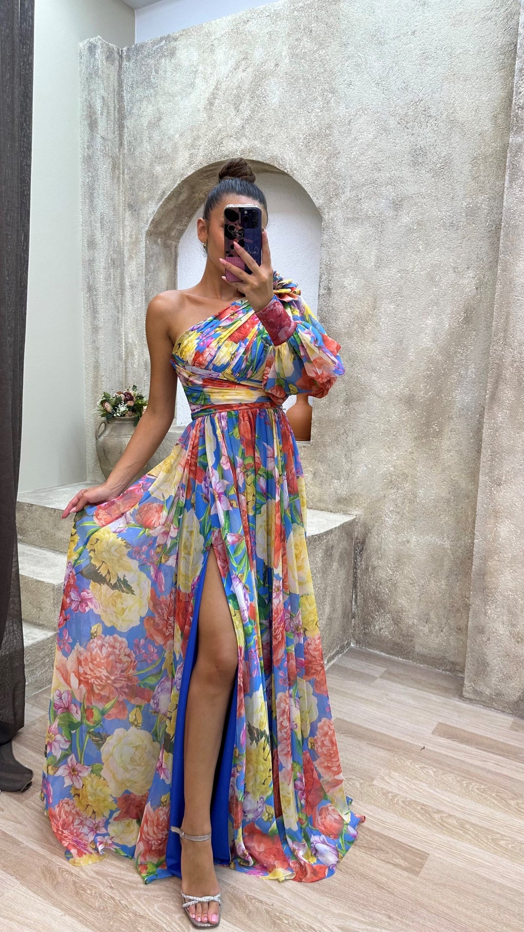 Maia - Floral One Shoulder Dress