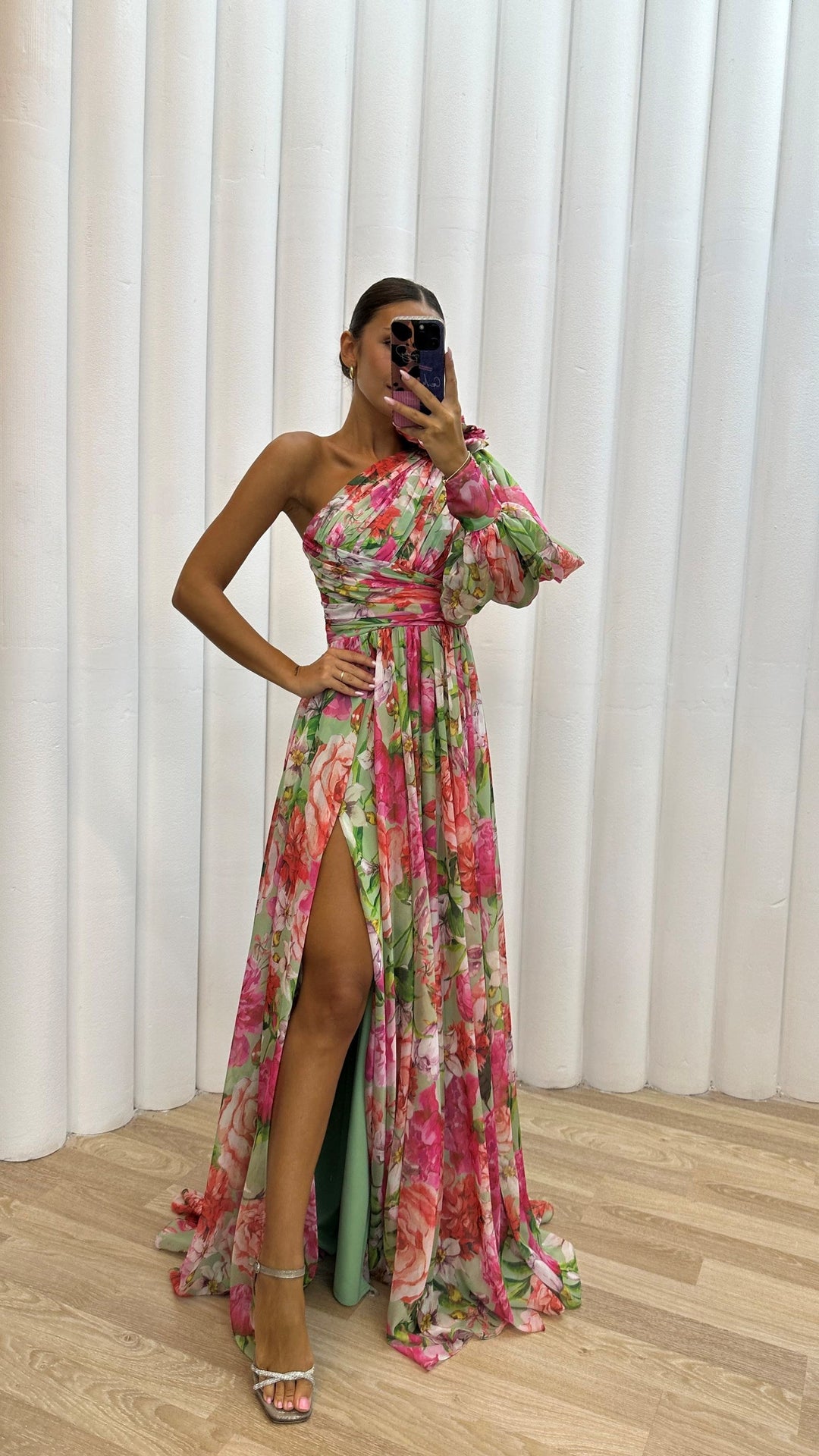 Maia - Floral One Shoulder Dress