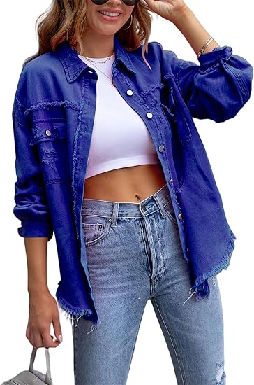 Audrey | Ripped Denim Jacket