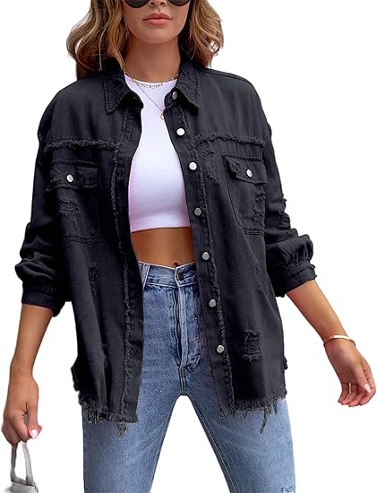 Audrey | Ripped Denim Jacket