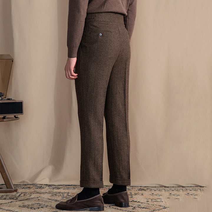 Cade  |  Solid Color Warm High Waist Straight Pants