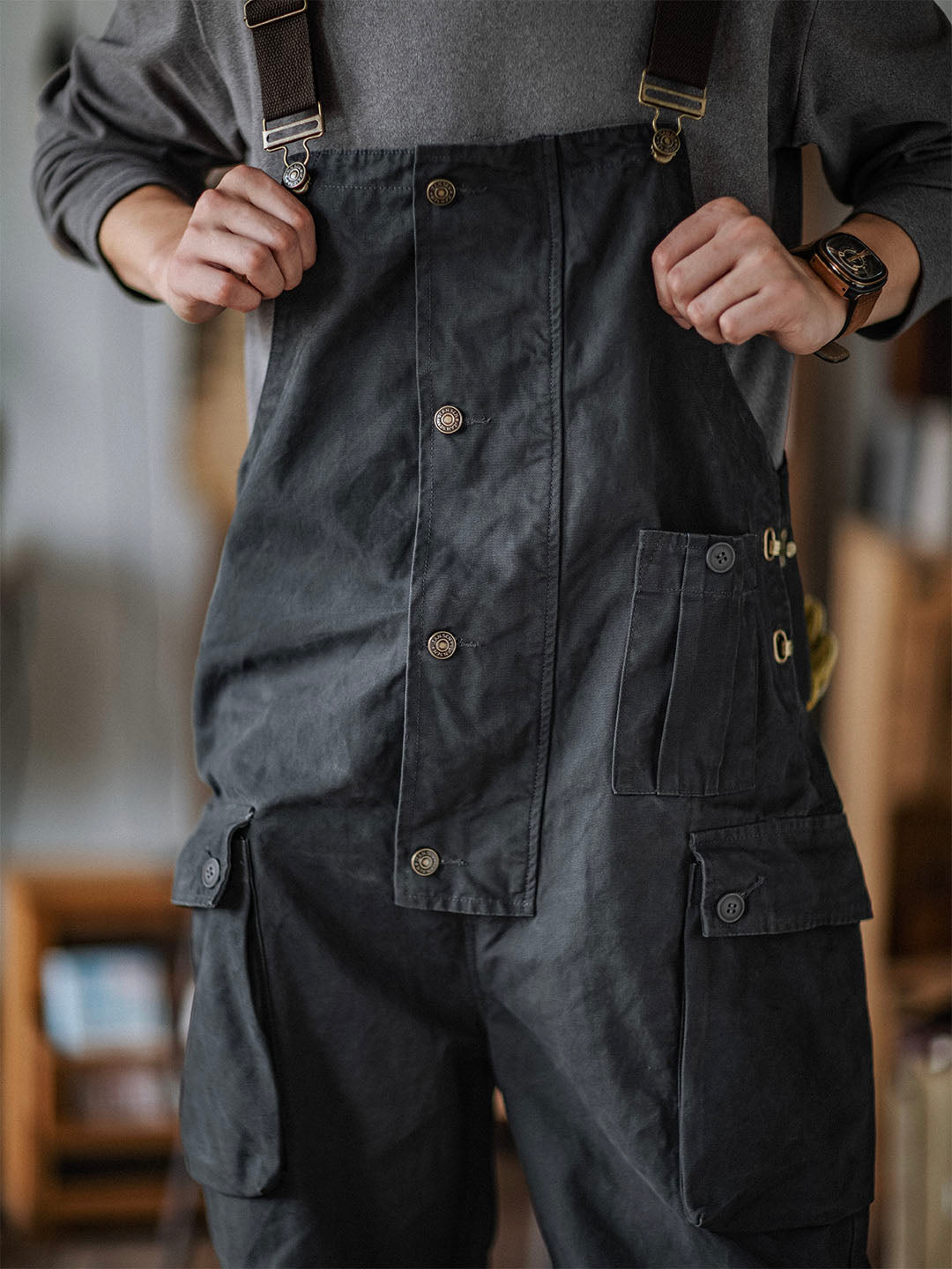 Orson™ | Men's Overalls Flap Pockets Button Front Workwear