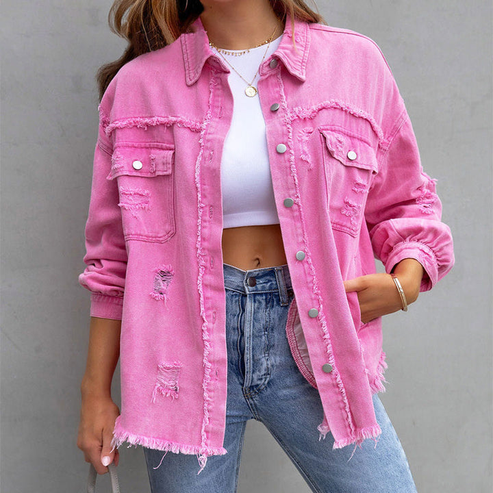 Audrey | Ripped Denim Jacket