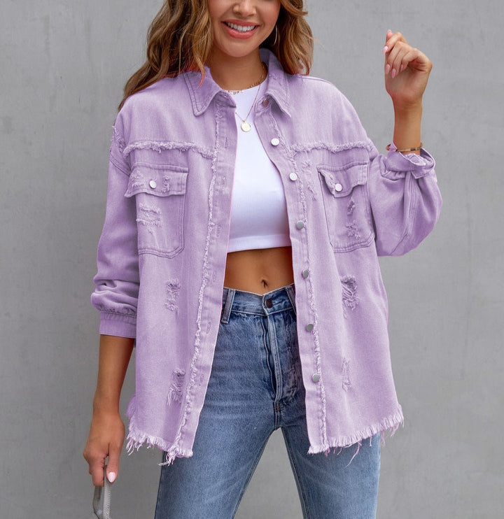 Audrey | Ripped Denim Jacket