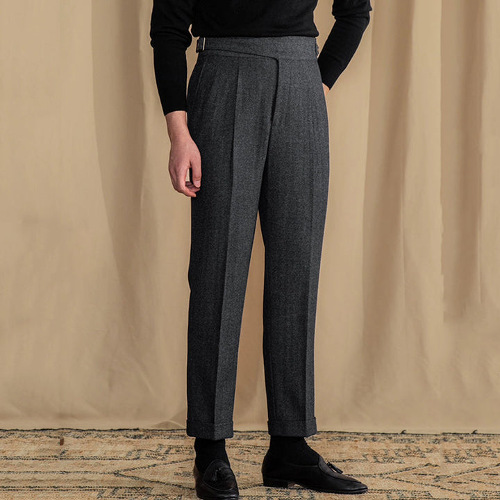 Cade  |  Solid Color Warm High Waist Straight Pants