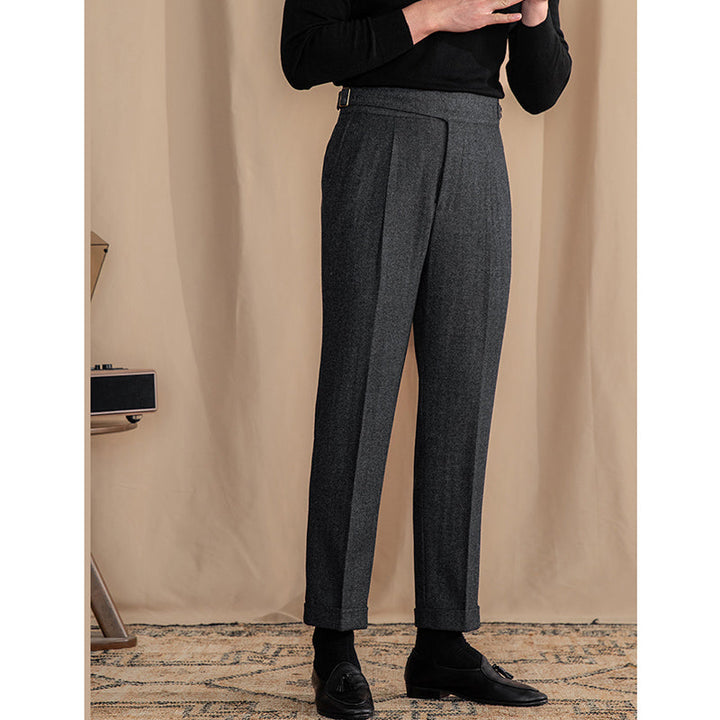 Cade  |  Solid Color Warm High Waist Straight Pants